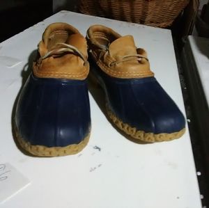 Vintage L.L. Bean Original Bean Boot Rubber Moc Navy Blue Women's Size 5.5